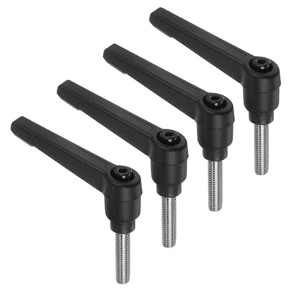 uxcell 4pcs Clamping Lever Handles, M6 x 25mm 304 Stainless Steel Threaded Male Stud, Adjustable Handles Locking Quick Release Ratchet Push Button Bolt Knobs, Black - size: M6 x 25mm