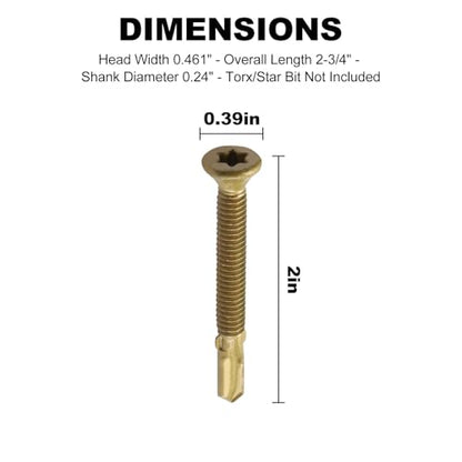 #12-24 x 2 Reamer Tek Torx/Star Head Self-Drilling - 100pcs