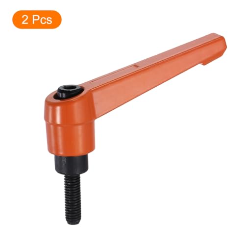 uxcell Clamping Lever Handles for Lathe, M5x16mm Male Thread Orange 2Pcs - size: M5x16mm