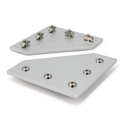8PCS Corner Bracket Plate Outside Joining Plate for 4040 Series Aluminum Profile 3D Printer Frame (L-Silver-4040) - style: L-Silver-4040