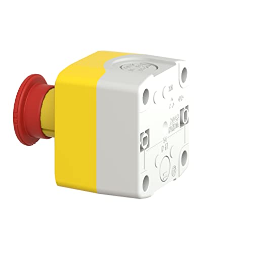 Schneider Electric Yellow Station - 1 red Mushroom Head pushbutton Ø40 Turn to Release 1NO+1NC - style: 1 NC