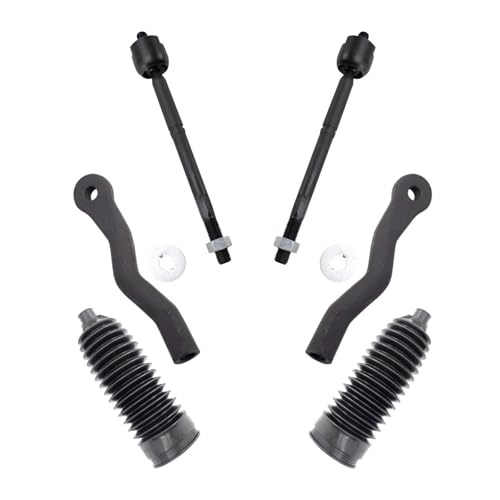 TRQ Front Steering Kit Steering Rack Pinion Bellow Tie Rod - style: PSA32185