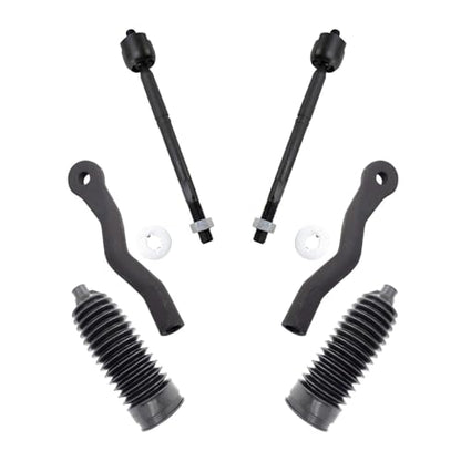 TRQ Front Steering Kit Steering Rack Pinion Bellow Tie Rod - style: PSA32185