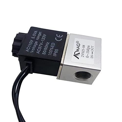 AOMAG® 1/4" NPT Electric Solenoid Valve 110 V AC Air Water 2 Way Valve Normally Closed - size: 1/4" Port, style: AC 110V