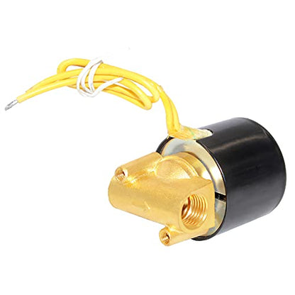 Beduan Brass Electric Solenoid Valve, 1/4" 110V Air Valve Normally Colsed for Water Air Gas Fuel Oil - size: AC110V, style: 1/4"NPT