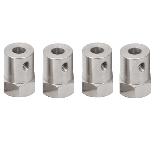 4PCS Hex Coupler 3mm/4mm/5mm/6mm Bore Motor Hex Stainless Steel Shaft Coupling Flexible Connector for RC Car Wheels Tires Shaft Motor (5mm) - color: 5mm
