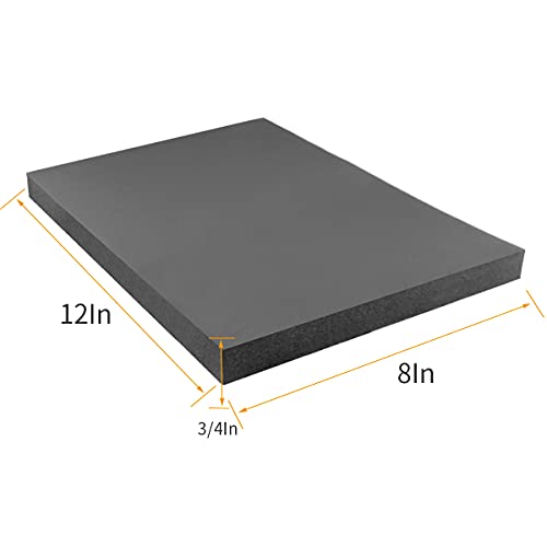 DGSL 4 Pcs Foam Sheets Self Adhesive, 3/4 in Thick X 12 in X 8 in Closed Cell Foam Pad Neoprene Rubber Sheets Non-Slip Insulation Pads Vibration for Furniture Crafts Cars - size: 12" x 8" x 3/4"