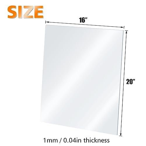 Egofine Plexiglass Sheets Acrylic Sheets 6 Pack of 16x20’’ 0.04 Thick Clear Plastic Cast Transparent Plexi Glass for Crafting Projects, Replacement Picture Frame Glass, DIY Display, Easy to Cut - color: Clear, size: 16x20"