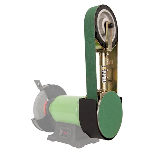 2"x48" Belt Grinder Attachment for Bench Grinders with 7 Inch Contact Wheel, 2x48 Inch Belt and 7 Inch Disc Sander Attachment for 8" or 10" Bench Grinders - size: 2"x48"-7''