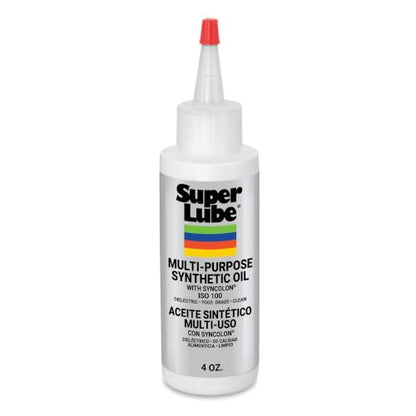 Super Lube Multi-Purpose Synthetic Oil w/Syncolon - Waterproof - NSF Rated - Industrial Grade - 3D Printer, Tool & Maintenance Use - Translucent White - Bottle - 4 oz (51004) - size: 4 fl oz