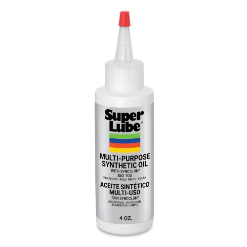 Super Lube Multi-Purpose Synthetic Oil w/Syncolon - Waterproof - NSF Rated - Industrial Grade - 3D Printer, Tool & Maintenance Use - Translucent White - Bottle - 4 oz (51004) - size: 4 fl oz