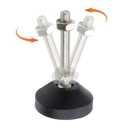 Antrader 4Pcs M8 x 2 Inch Steel Adjustable Leveling Feet,2 Inch Nylon Base - color: Style 1, size: D50 x M8 x H50