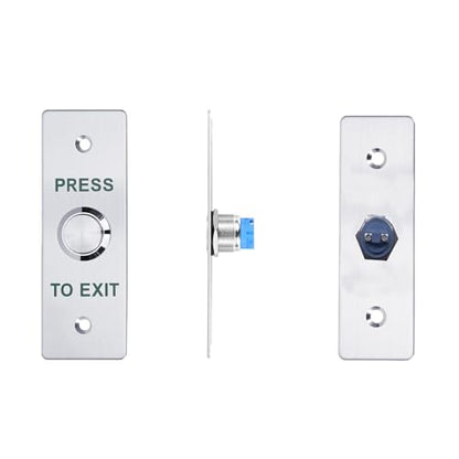 Push to Exit Button，12V DC Push to Exit Switch with LED Light, IP67 Waterproof,NC/NO/COM Outputs, Surface Mount Request-to-Exit Device for Access Control Systems (115X40-A) - color: 115X40-A
