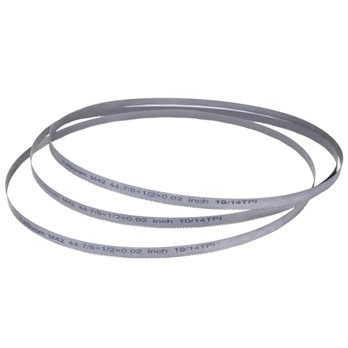 44-7/8-Inch x 1/2 Portable Bandsaw Blade 10-14 TPI, bandsaw Blades for Milwaukee 48-39-0551,DeWalt DCS374B Band Saw Blades 44-7/8" x 1/2" x .020", 3-Pack for DW3984 - size: 10/14TPI