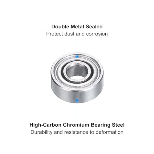 uxcell MR83ZZ Deep-Groove Ball Bearings for Rollers, 3mm x 8mm x 3mm Seal Bearings with Fiber Gloves, Double Metal Sealed Bearing Steel Skateboard Bearings 10Pcs - size: MR83ZZ