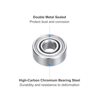 uxcell MR83ZZ Deep-Groove Ball Bearings for Rollers, 3mm x 8mm x 3mm Seal Bearings with Fiber Gloves, Double Metal Sealed Bearing Steel Skateboard Bearings 10Pcs - size: MR83ZZ