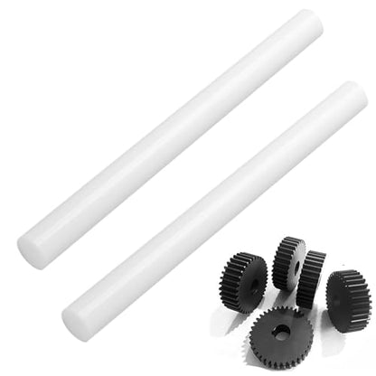 2-Pack Acetal Copolymer Round Rods (POM-C) 2" Diameter – High-Strength Engineering Plastic Rod 10 Inch Length,Perfect for Non-Marring Fixture, Opaque White/Black - color: White, size: 2" Diameter, 9.8" Length