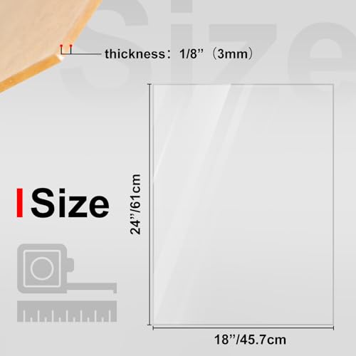 KINLINK 24x36 Plexiglass Sheets 1/8 inch Thick, 3mm Clear Cast Acrylic Sheet, Plastic Board for DIY Project, Craft, Window Glass, Table Top, Picture Frame, Acrylic Sign and Wedding Invitation 4 Pack - color: Clear, size: 24x36