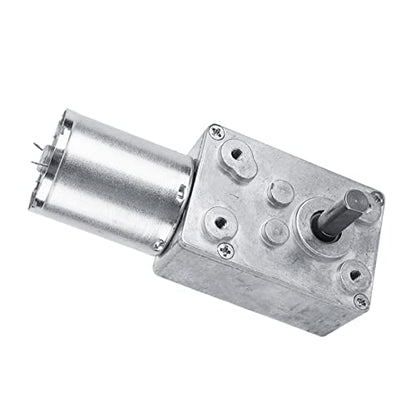 DC Motor 12V, 100RPM Reversible Worm Geared Metal Worm Gear Motor, Electric Reduction Motor Replacement Part for Window Door Opener and Miniature Winch