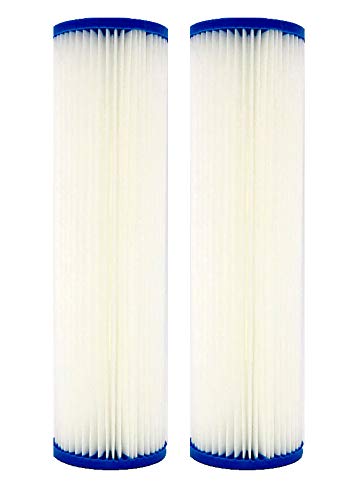 Pack of 2 Watts (WPC20-975) 9.75"X2.75" 20 Micron Pleated Sediment Filters - size: 2 Count