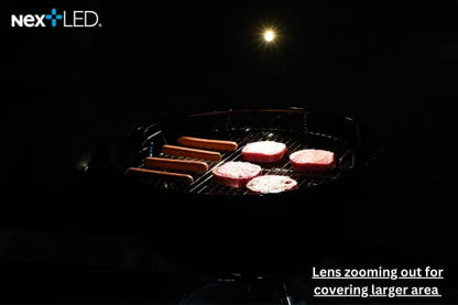 NextLED NT-7647-F Magnetic BBQ Grilling Light for Outdoor Grill, Warm Natural Lighting Shows True Color of Your Food, 18-Inch Flexible Gooseneck, Heat & Weather Resistant, IP-54, Gift for Dad