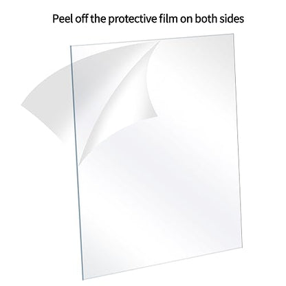 Lyeasw 11x14 Plexiglass Acrylic Sheets for Picture Frame Glass Replacement, Crafting Projects, DIY Display, Clear Styrene Sheets 11x14 Plastic Cover - size: 11x14