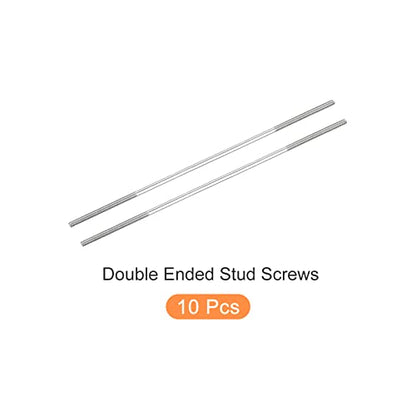 METALLIXITY Double Ended Stud Screws (M3 Thread 130mm Length) 10pcs, 304 Stainless Steel Dual Threaded Rod Bolts - for House Maintenance - size: M3x130mm
