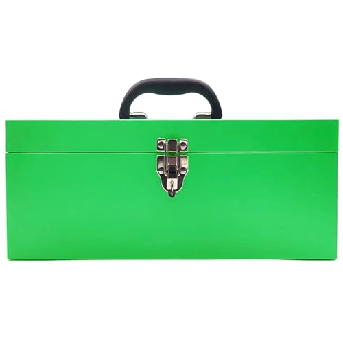 Large Tool Box Organizer Took Box Fishing Tackle Box Small Metal Toolbox Organizer 16 Inch Tool Box With Metal Latch and Handle for Household Warehouse Tools Storage - color: Green