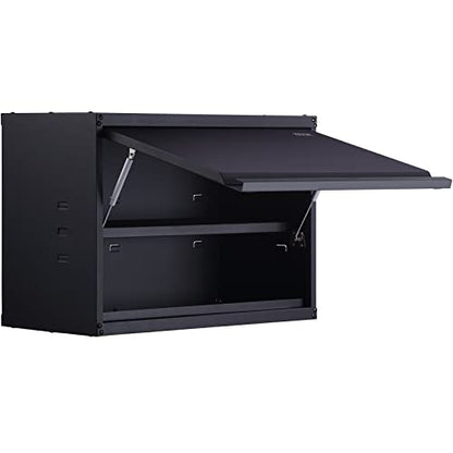 VEVOR Metal Storage Cabinet, 120lbs Load Capacity per Shelf, 20'' Tall Wall-Mounted Powder-Coating Steel Garage Cabinet with Adjustable Shelf, Press to Close & Open Door Perfect for Office Garage Tool - size: Flip up 20"