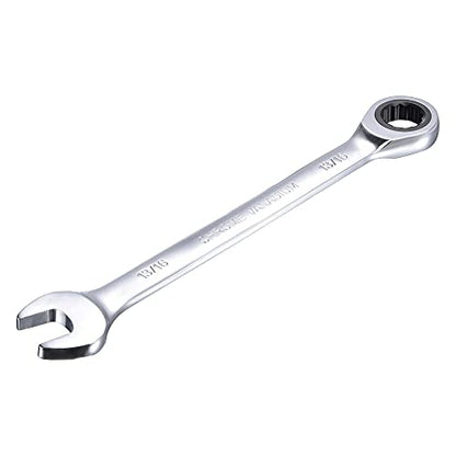 uxcell 13/16 Inch Ratcheting Combination Wrench SAE 72 Teeth 12 Point Ratchet Box Ended Spanner Tools, Cr-V - size: 13/16"