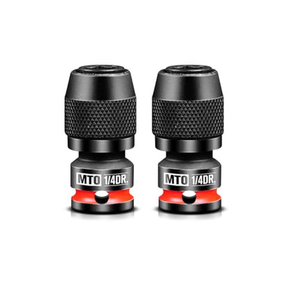 MTO 1/4-Inch Square Drive to 1/4-Inch Hex Socket Adapter, 2PCS Quick Release Impact Bit Holder, for Impact Wrench Ratchet, CR-MO - size: 1/4" Drive