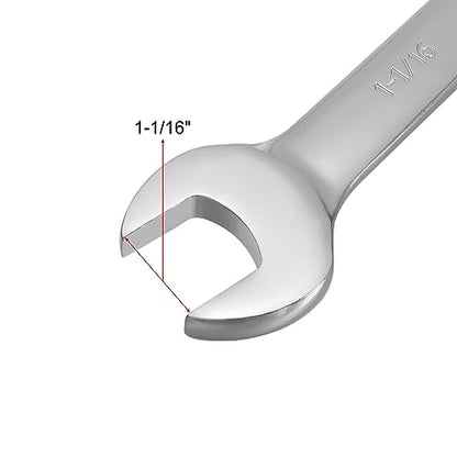 uxcell 1-1/16 Inch Ratcheting Combination Wrench SAE 72 Teeth 12 Point Ratchet Box Ended Spanner Tools, Cr-V - size: 1-1/16"