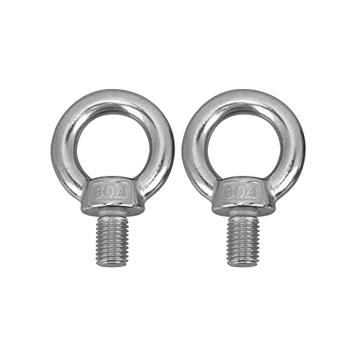 M20 Stainless Steel Eye Bolt, 2Pcs Heavy Duty Lifting Ring Screws, Marine Grade 316 Shoulder Eye Bolts with Nuts, for Lifting Rigging Marine Hardware Pulley Bracket