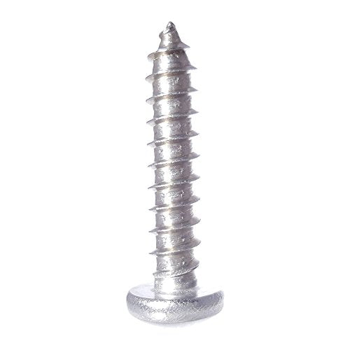 #4 x 3/8" Pan Head Sheet Metal Screws, Full Thread, Square Drive, Stainless Steel 18-8, Bright Finish, Self-Tapping, Quantity 100 Pieces By Fastenere - size: #4 x 3/8"(100 PACK)