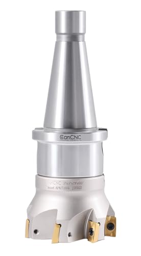 Accusize Industrial Tools 3'' Indexable Face Mill Cutter, NMTB40 1'' End Mill Holder, 7 APKT1604 Carbide Inserts, Precision Milling, NMTB-4518 - size: 3 in, style: with NMTB40 Holder