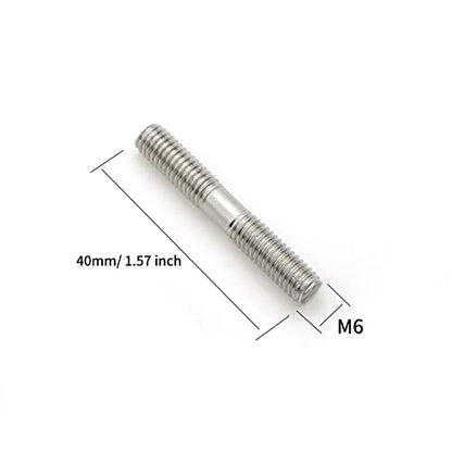 40 Pieces Stainless Steel Double End Threaded Stud Screw Bolt (M6 x 40mm)