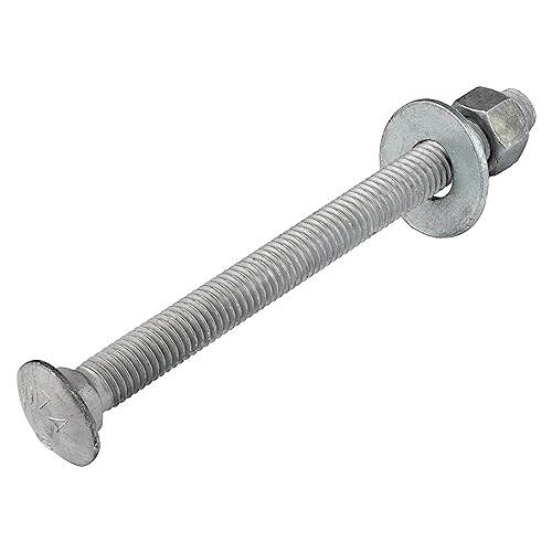 1/2" x 6" (25 Pack) Galvanized Carriage Bolt Kit Grade 307A Includes 1/2" USS Flat Washers (25 pcs) and 1/2"-13 Hex Nuts (25 pcs), Hot Dip Galvanized for Exterior Use by Makers Bolt - size: 1/2 x 6