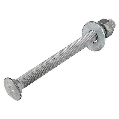 1/2" x 6" (25 Pack) Galvanized Carriage Bolt Kit Grade 307A Includes 1/2" USS Flat Washers (25 pcs) and 1/2"-13 Hex Nuts (25 pcs), Hot Dip Galvanized for Exterior Use by Makers Bolt - size: 1/2 x 6