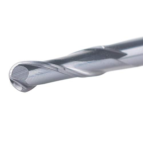 SpeTool 5Pcs Ball Nose Router Bits 1/8" Cutting Diameter Milling Tool HRC55, 1/8" Shank Up Cut Spiral CNC Tool - size: D1/8"