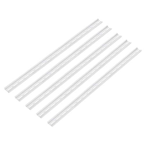 MECCANIXITY DIN Rail Slotted Aluminum Mounting Guide 22 Inch x 1.4 Inch x 0.3 Inch for Equipment Installation Pack of 5 Pcs - size: 22 Inch x 1.4 Inch