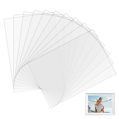 10pcs Clear Acrylic Perspex Sheets, Transparent Acrylic Sheet, 1mm Thick 10 x 15cm Acrylics Plastic Sheet for Craft Projects, DIY Display,Replacement Picture Frame Glass Painting