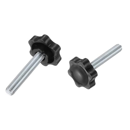 uxcell 2Pcs 3/8"-16 Star Knobs 2.2" Threaded Stud Male Clamping Knob - size: 3/8"-16, 2.2"