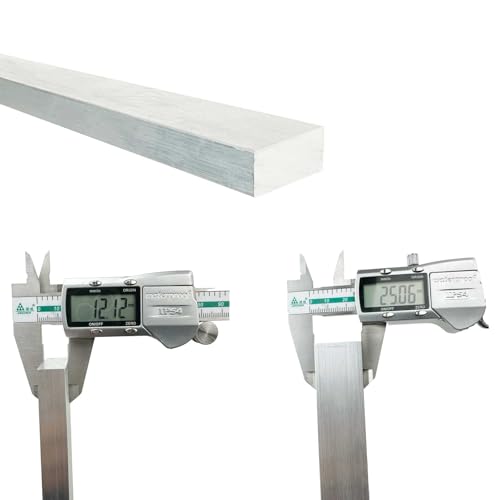 1 Piece 305mm x 25mm x 12mm 6063 Aluminum Flat Bar, Silver, Lightweight & Strong for DIY Projects, Furniture, and Industrial Use (1, 305 * 25 * 12mm)