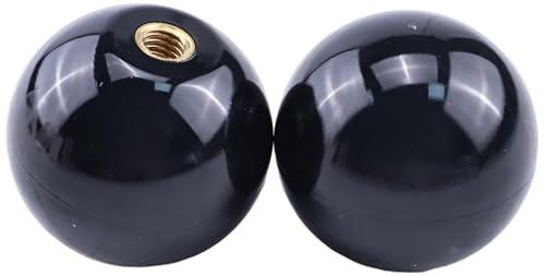 2PCS Threaded Ball Knob M6x35mm Compatible with M6 screw Joystick Handle in lighting installation, control levers, lawn mower, sports equipment and more, Black 1-3/8"