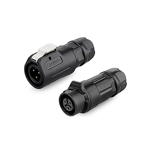 CNLINKO LP-12 IP68 Industrial Waterproof Connector Quick Plug Circular Connector PBT Plastic Shell Aviation Connector M12 2-8 Pin Male Plug and Female Plug (3 Pin) - size: 3-Pin, style: Polymer Housing Kit