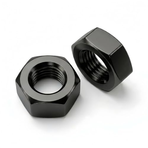 (50 Pack) #6 Hex Nuts, Black Oxide 304 Stainless Steel Hexagonal Nuts - size: #6