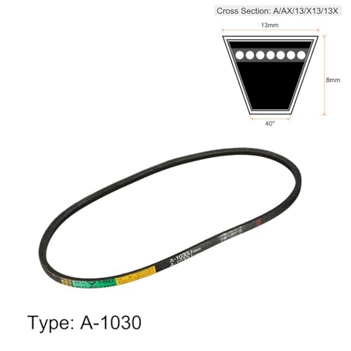 uxcell A1030 V-Belts 1030mm Inner Girth 13mm Top Width 8mm Thickness A-Section Rubber Drive Transmission Belt - size: 1030mm