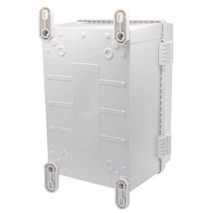 Zulkit Junction Box ABS Plastic Waterproof IP65 Electrical Boxes Hinged Shell Outdoor Universal Project Enclosure with Mounting Plate and Wall Brackets Grey 11.8 x 7.9 x 7.1 Inch - size: 11.8" x 7.9" x 7.1"