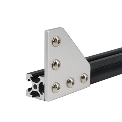12PCS Corner Bracket Plate Outside Joining Plate for 2020 Series Aluminum Profile 3D Printer Frame (L-Silver-2020) - style: L-Silver-2020
