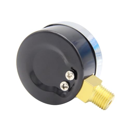 Uenede 0-60PSI Pressure Gauge 1/4" NPT Brass Bottom Mount with Bushing - size: 60PSI(1/4"NPT)